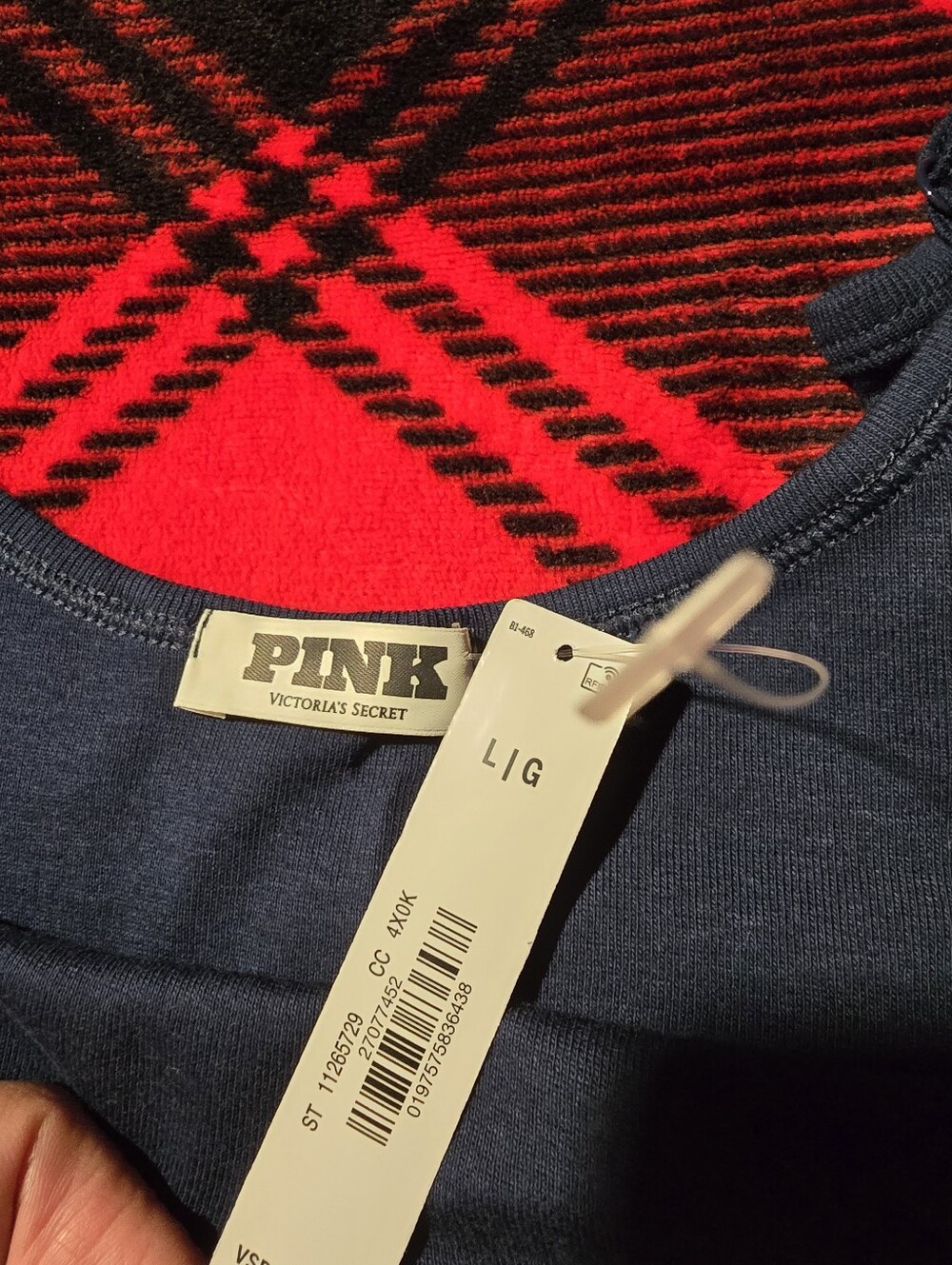 PINK Victoria's Secret Navy Top with Gold Logo Accent